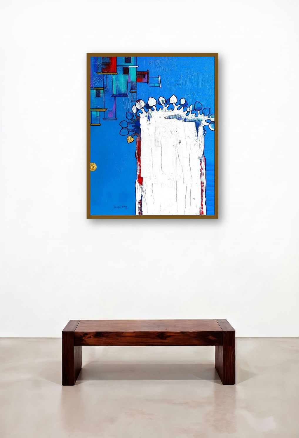 Nature Movement 12 (City of Dreams) by artist Shankar Lohar displayed in a Boutique Hotel Style Study