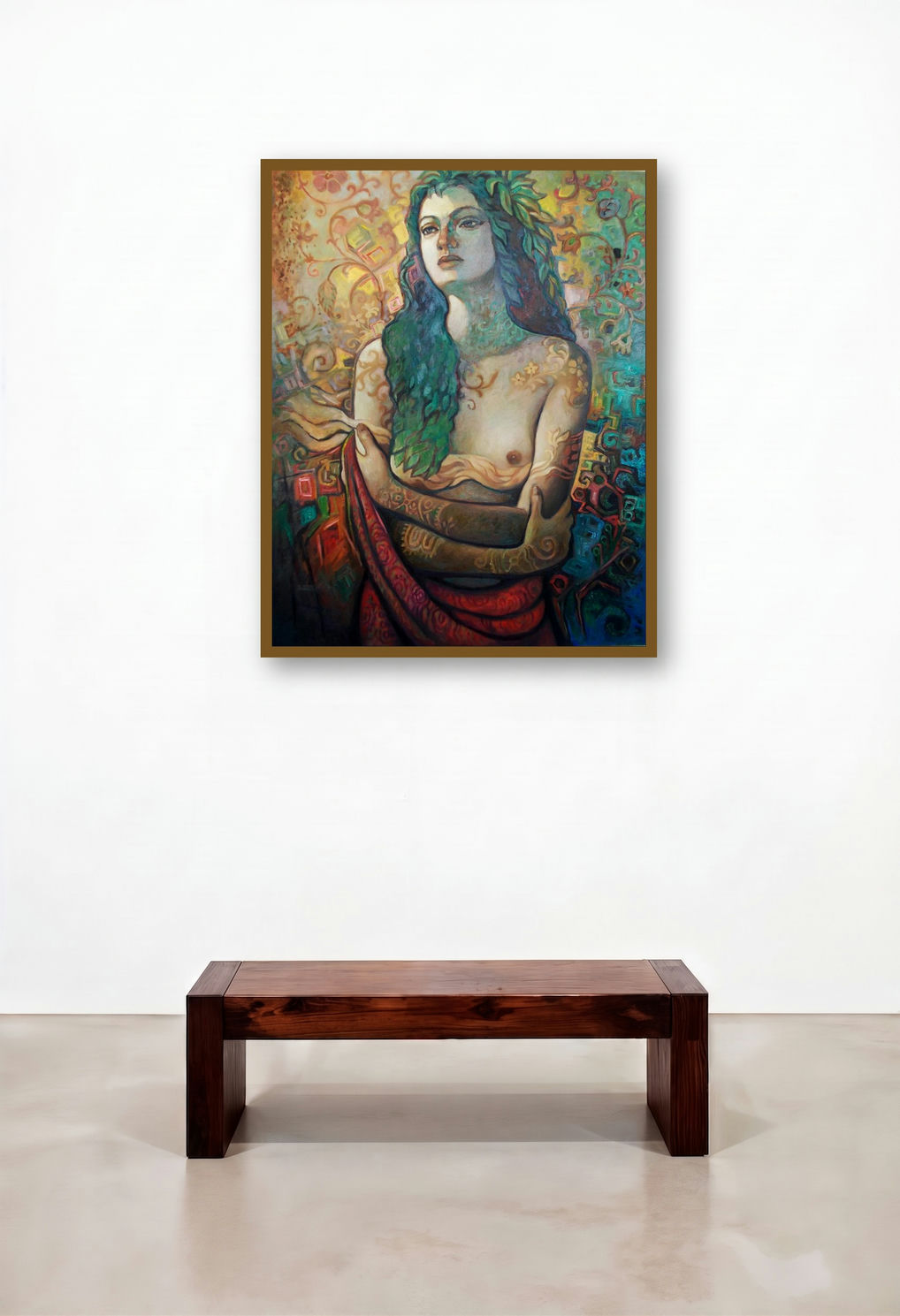 Nature Of Beauty1 by artist Rupchand Kundu displayed in a Contemporary Luxury Hotel Lobby