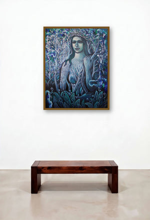 Nature Of Beauty2 (Gaias Embrace) by artist Rupchand Kundu displayed in a Classic Bedroom