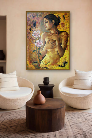 Nature Of Beauty3 (Essence of the Feminine) by artist Rupchand Kundu displayed in a Luxury gallery