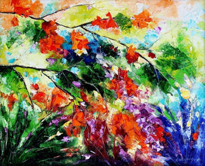 Nature oil painting titled 'Nature Once Again 1', 20x22 inches, by artist Bahadur Singh on Canvas