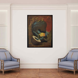 In-situ view of Durshit Bhaskar's 'Nature Sound (Rhythms of Nature)' painting in a room