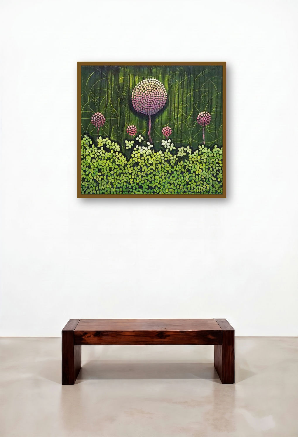 Natures Abode (Garden of Enchantment) by artist Nitu Chhajer displayed in a Eclectic Foyer