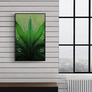 Preview of 'Natures Symmetry' Painting by Seby Augustine shown on a wall in a furnished room.