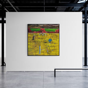 In-situ view of Ashish Kushwaha's 'Nearing Extinction (Cultivated Abstraction)' painting in a room