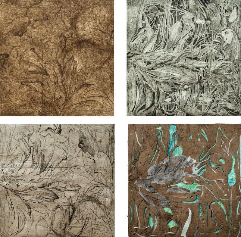 contemporary printmaking titled 'Nested', 11x11 inches, by artist Mahima Kapoor on Paper