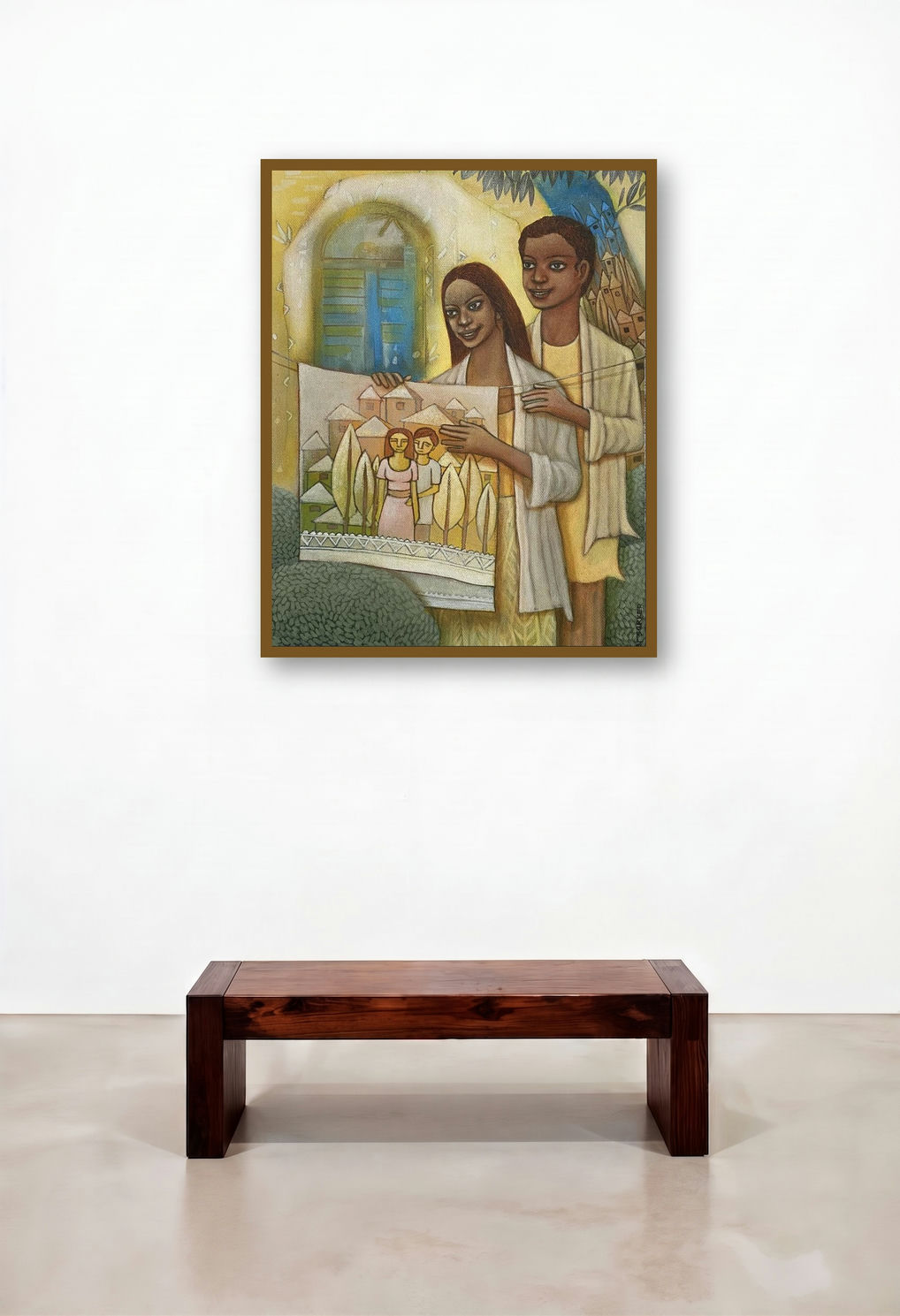 New Couple (Childhood Love) by artist Aniruddha Sarker displayed in a Classic Penthouse