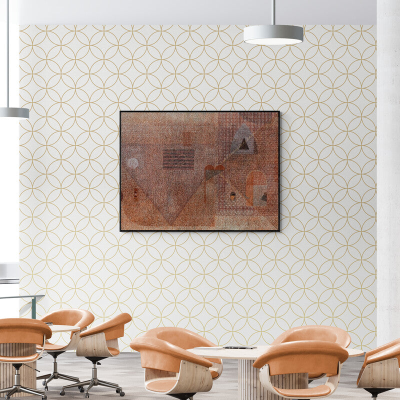 In-situ view of Sunil Yadav's 'New Identity And New Space 3 (Abstract Composition in Earth Tones)' painting in a room