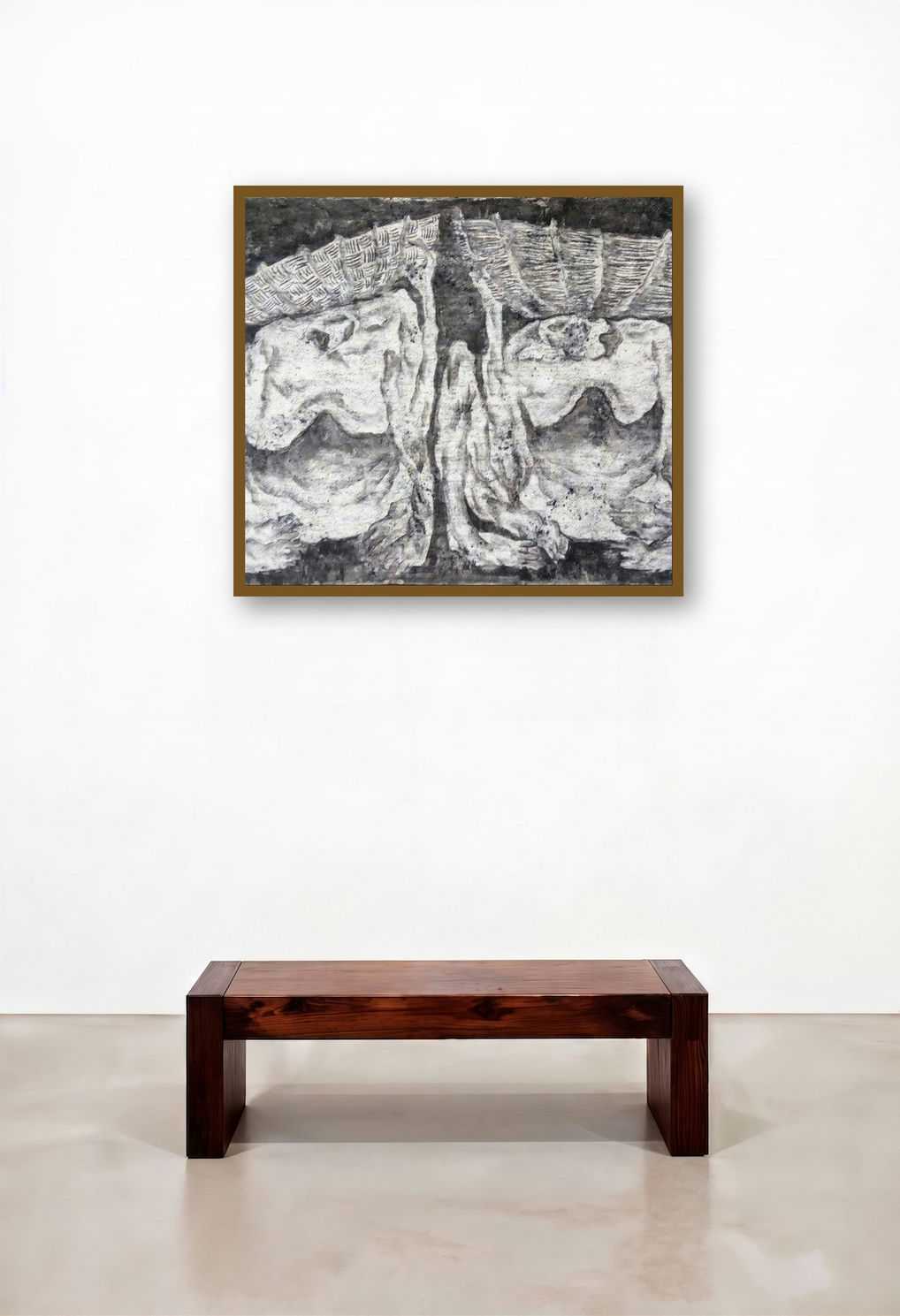 Night (Burden) by artist Abhijeet Patole displayed in a Contemporary Lounge