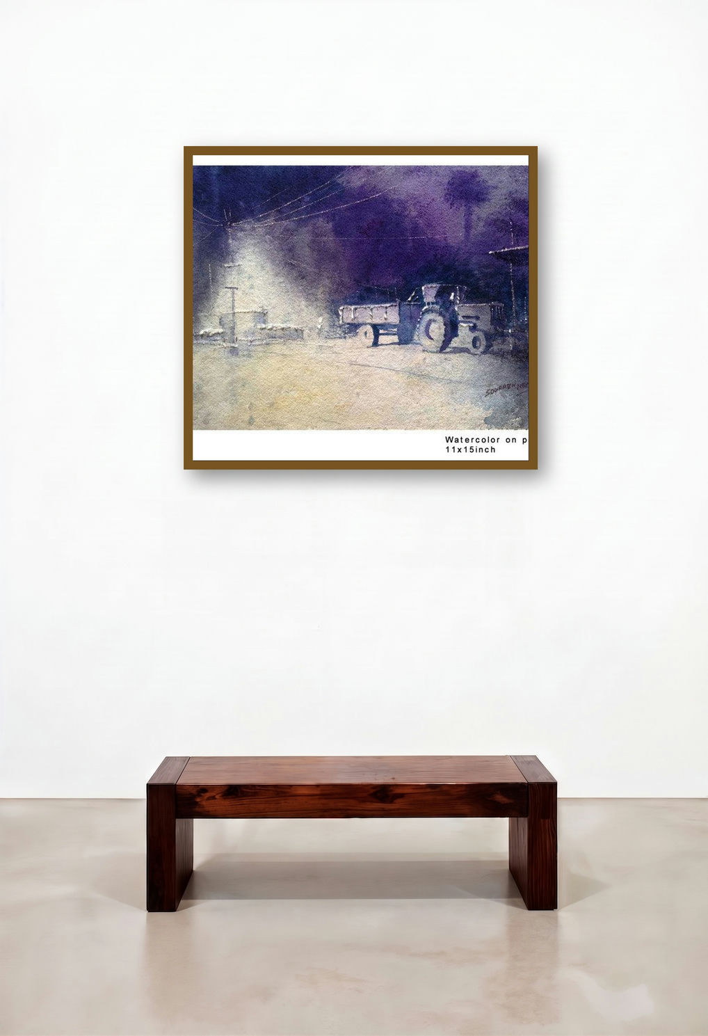Night At Nirmal (Twilight Haunt: A Nighttime Scene) by artist Sourabh Nema displayed in a Luxury Family Room