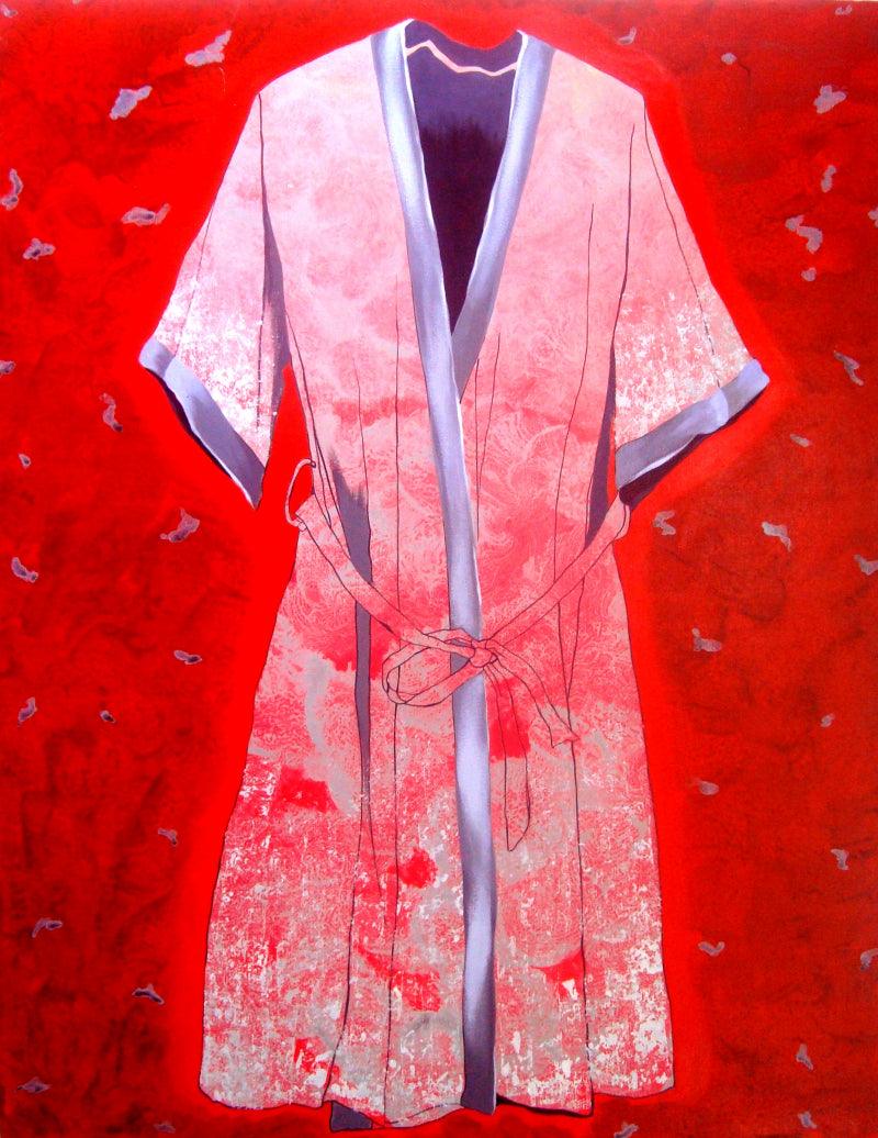 contemporary acrylic painting titled 'Night In Red', 54x42 inches, by artist Puja Sarkar on Canvas