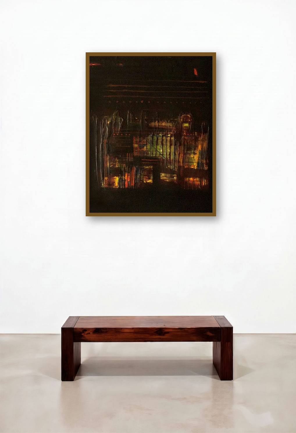 Night Scape (Night Vigils) by artist Arvind Hate displayed in a Traditional Reception Area