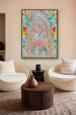 Nirvana (Whispers of Spring: An Abstract Garden) by artist Sumit Mehndiratta displayed in a Contemporary gallery