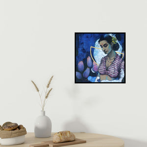 In-situ view of Ramchandra Kharatmal's 'Nisha (Interconnected Souls**)' painting in a room