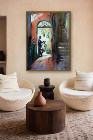 Nostalgia Water by artist Gulshan Achari displayed in a Indian Art gallery