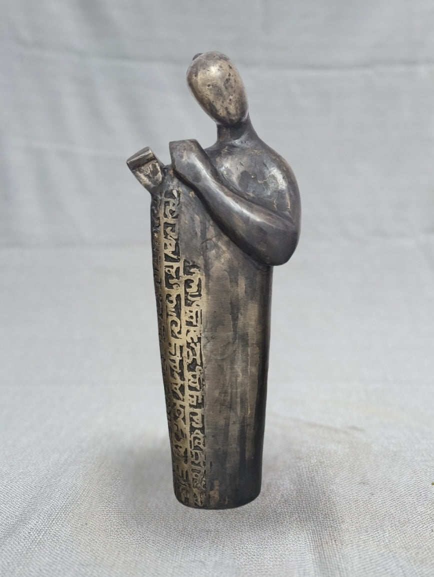 'Not Me 1' figurative Bronze sculpture by artist Sahil Mehra, 12x4 inch, on bronze