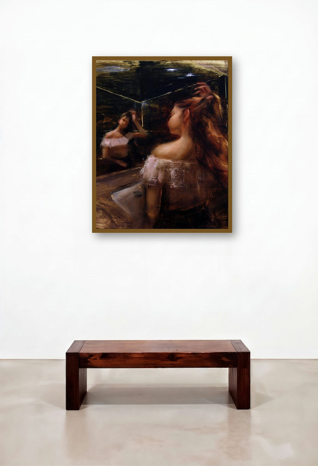 Now I Am Ready by artist Surabhi Gulwelkar displayed in a Classic Bedroom