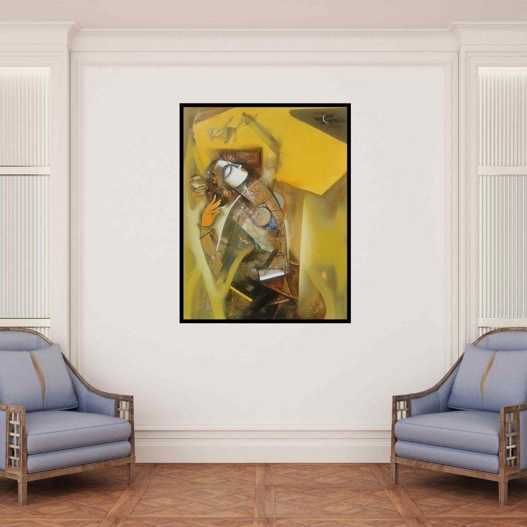 In-situ view of Vishal Phasale's 'Nrutyachandrika 61' painting in a room