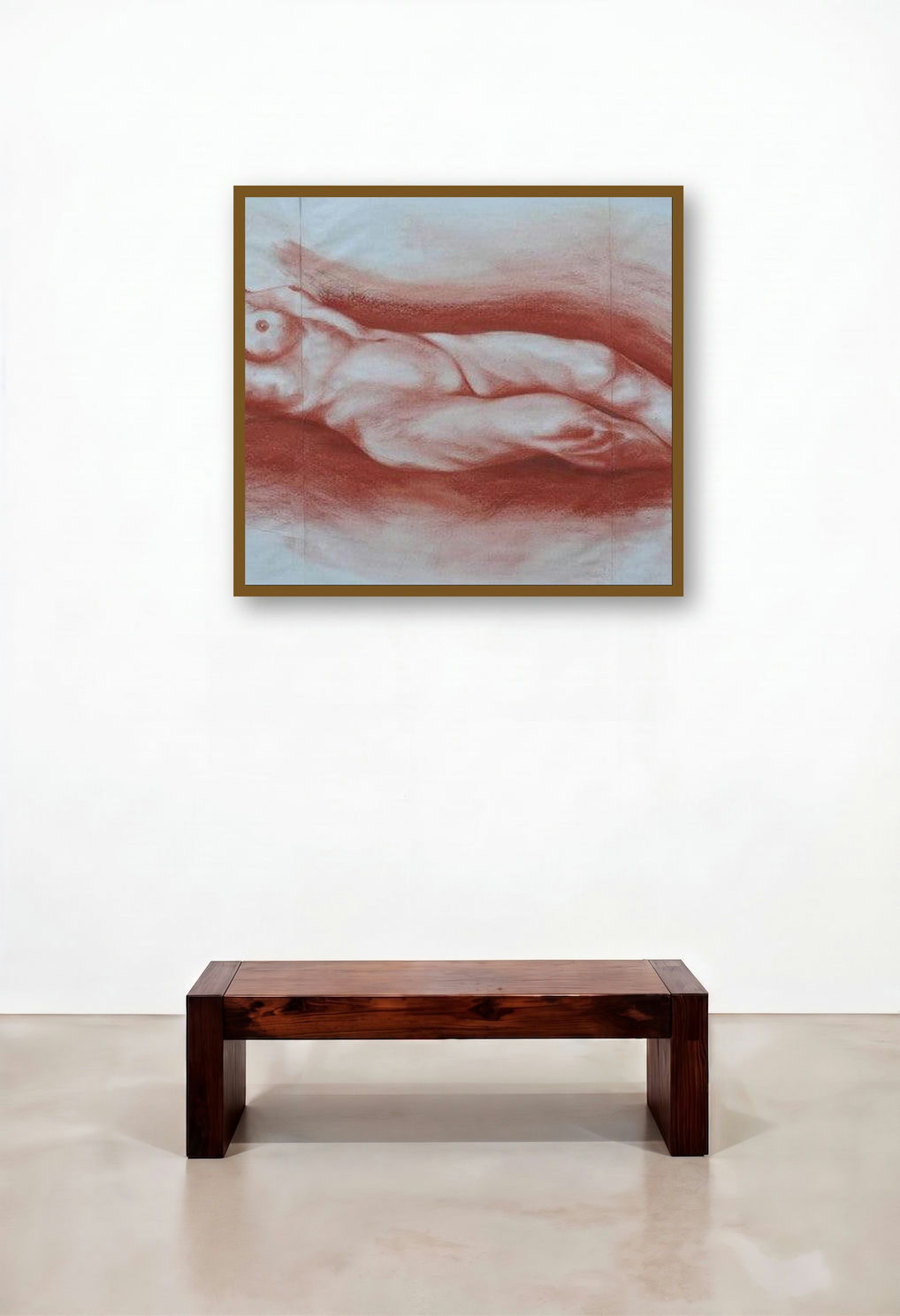 Nude Ii by artist Bhavesh Patel displayed in a Japandi Home Office