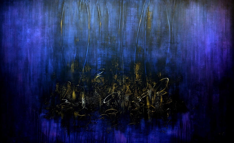 Oasis' contemporary acrylic painting by artist Vishal Joshi, 72x120 inch, on canvas