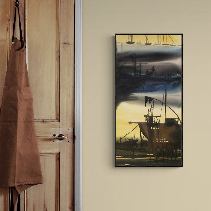 In-situ view of Sunil Kale's 'Ocean Moods 6' painting in a room