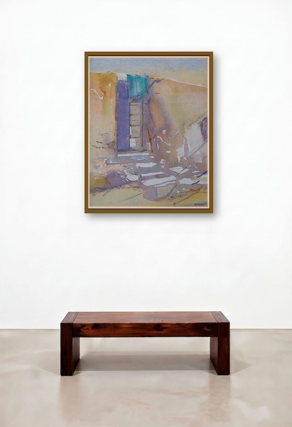 Old Door by artist Fareed Ahmed displayed in a Designer Lounge