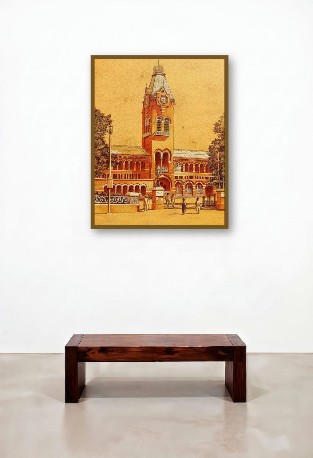 Old Madras Central (The Chennai Clock Tower) by artist Sakthivel Ramalingam displayed in a Industrial Bedroom