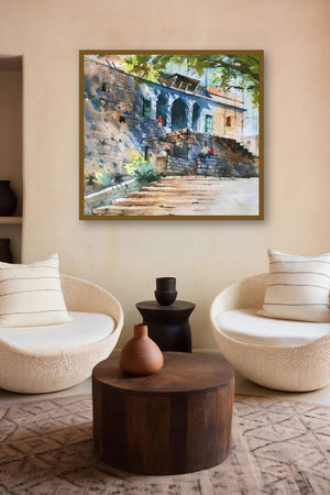 Old Mahal (Timeless Beauty) by artist Sanjay Dhawale displayed in a Contemporary Exhibition gallery