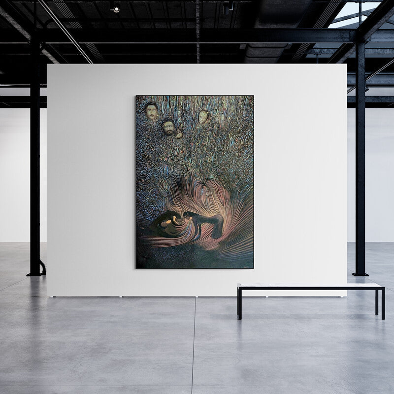 In-situ view of Thambi Sankaran's 'Old Muziris Port (Emergence)' painting in a room