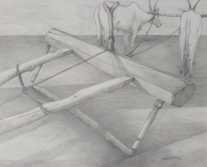 Animals pencil drawing titled 'Once Upon A Time There Is 1', 16x20 inches, by artist Satish Multhalli on Paper