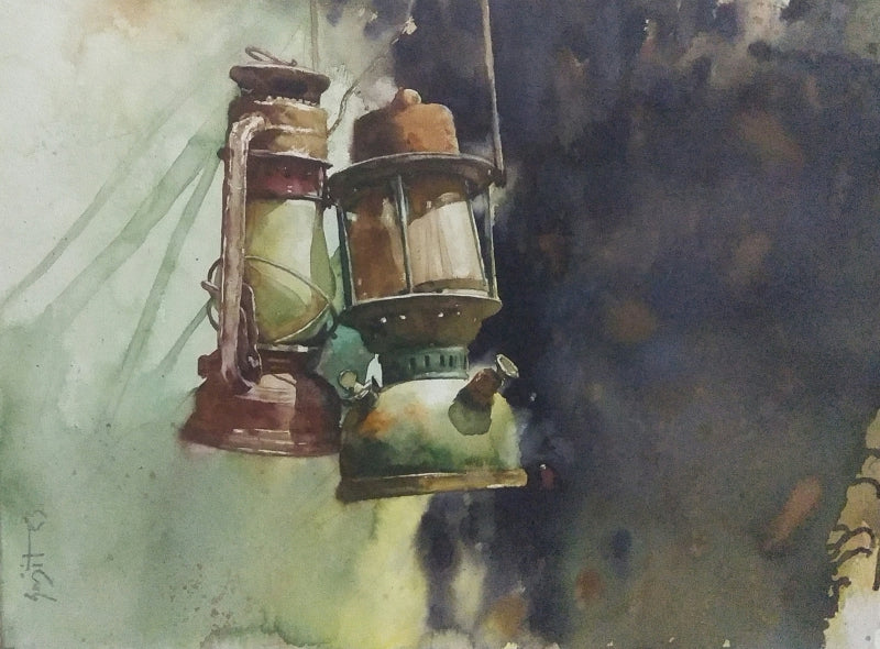 One To Another' still-life watercolor painting by artist Das Sujith, 22x30 inch, on paper