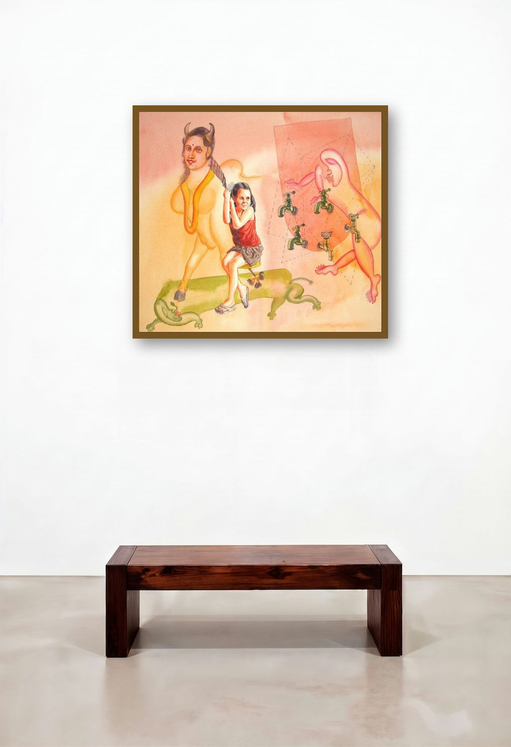 One Page Of Today Dairy 1 by artist Fayyaz Khan displayed in a Scandinavian Penthouse