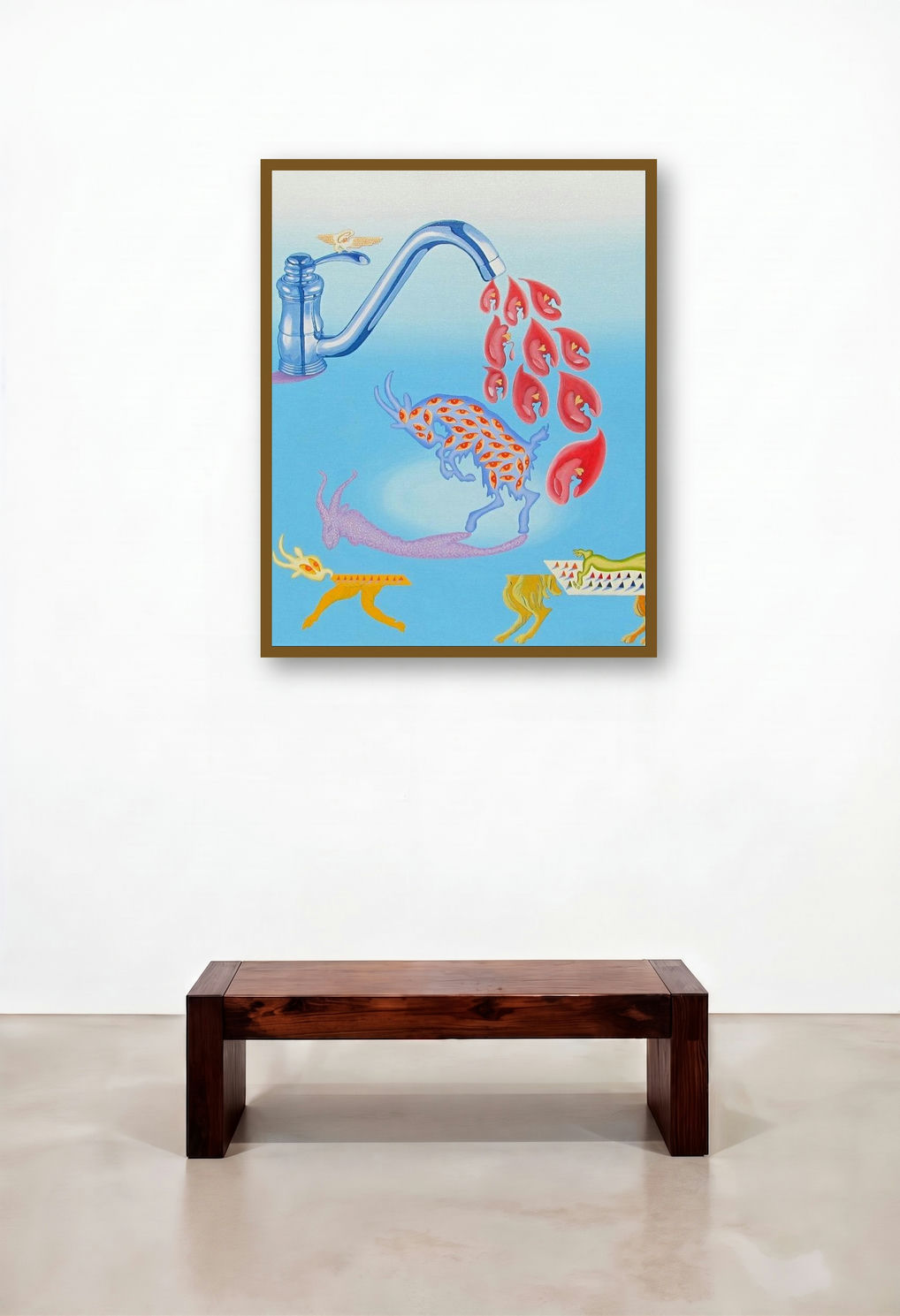 One Page Of Today Diary (The Source of Dreams) by artist Fayyaz Khan displayed in a Minimalist Lounge