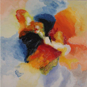 Opne Sky (Nexus) by Ranga Naidu, Original Canvas Abstract Painting on Canvas, Medium Square Wall Art