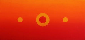Abstract oil painting titled 'Origin 10', 20x42 inches, by artist Prashant Dhadve on Linen