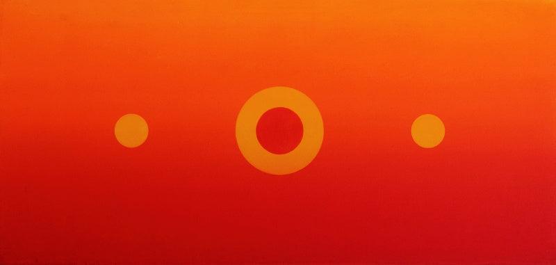 Abstract oil painting titled 'Origin 10', 20x42 inches, by artist Prashant Dhadve on Linen