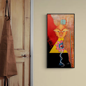 In-situ view of Deepali Mundra's 'Me And Myself (The Inner Journey)' painting in a room
