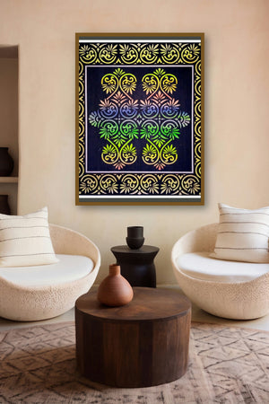Paper Cut Design (Elegant Floral Ornament) by artist V Pugalenthi displayed in a Curated gallery