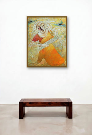 Paraa (Serene Melody) by artist Subrata Ghosh displayed in a Contemporary Hallway