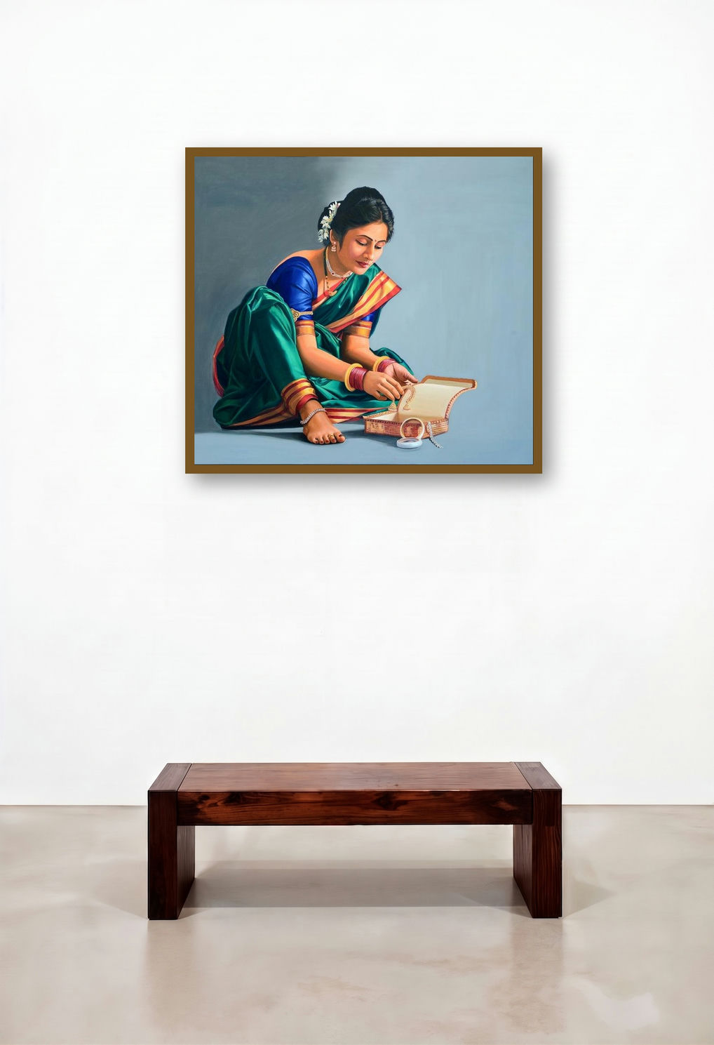 Parineeta (The Heart of the City) by artist Vinayak Takalkar displayed in a Minimalist Home Office