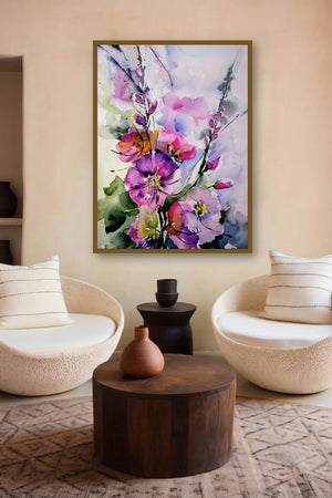 Passeroses (Mauve Musings: A Floral Dreamscape) by artist Veronique Piaser-Moyen displayed in a Luxury gallery