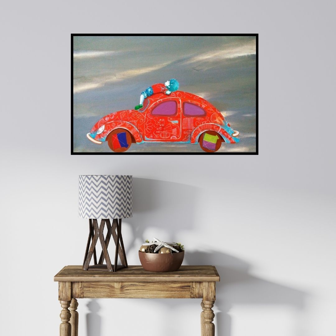 In-situ view of Shiv Kumar Soni's 'Passion Of The Childhood Iv' painting in a room