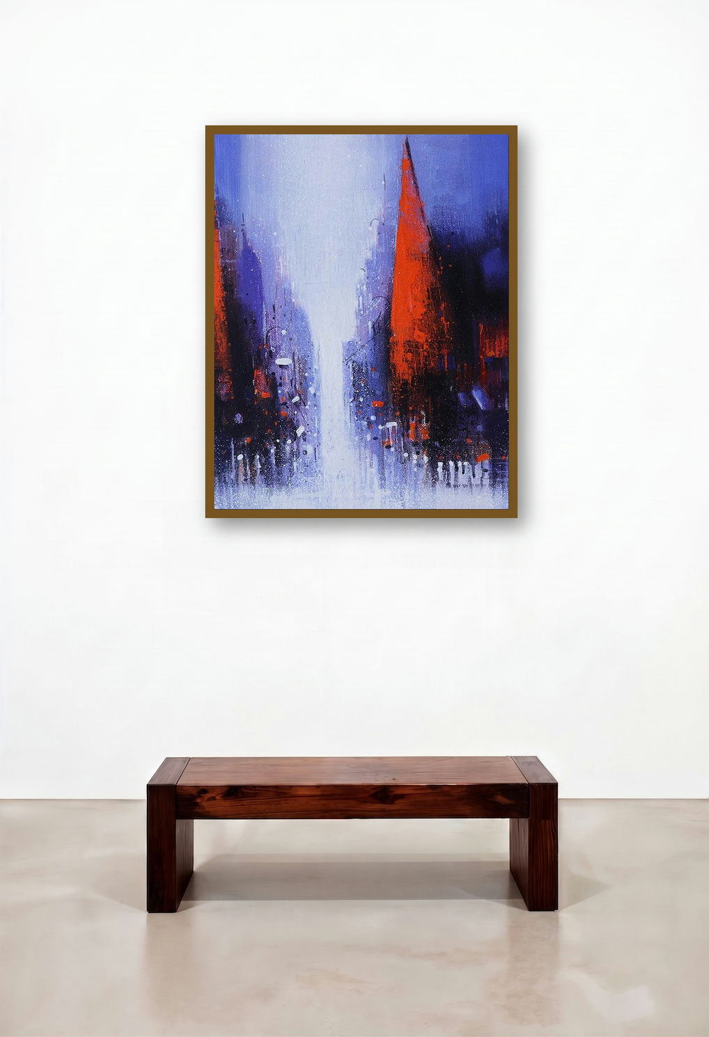 Path Of Heaven 1 (Night Lights) by artist Somnath Bothe displayed in a Coastal Reception Area