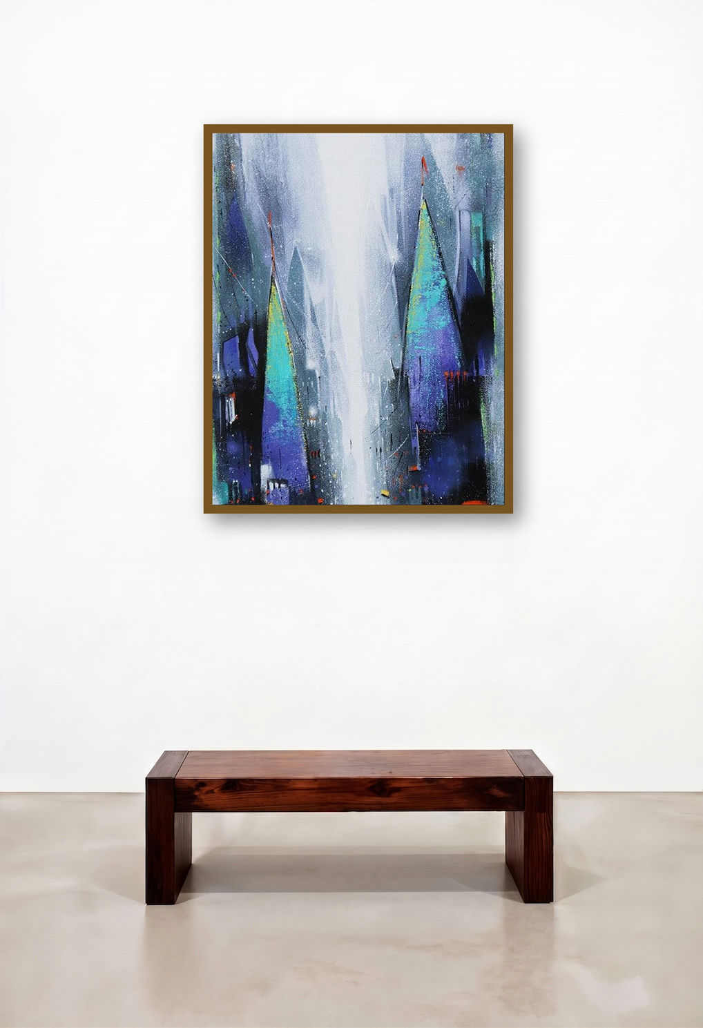 Path Of Heaven 5 (Path to the Unknown) by artist Somnath Bothe displayed in a Classic Bedroom
