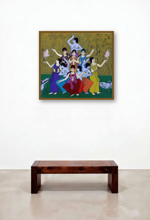 Pause (The Divine Dance) by artist Chetan Katigar displayed in a Contemporary Luxury Home Office