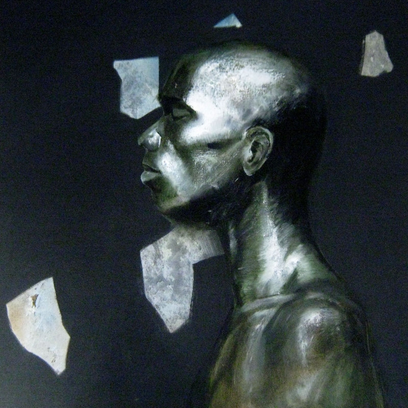 In-situ view of Bhaskar Mandolu's 'Peace (Fragmented Portrait)' painting in a room