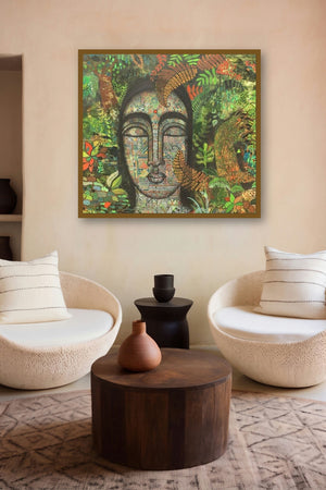 Peace Of Nature 3 (The Verdant Embrace) by artist Mamta Mondkar displayed in a Modern gallery