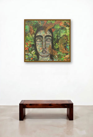 Peace Of Nature 3 (The Verdant Embrace) by artist Mamta Mondkar displayed in a Boutique Hotel Style Hallway