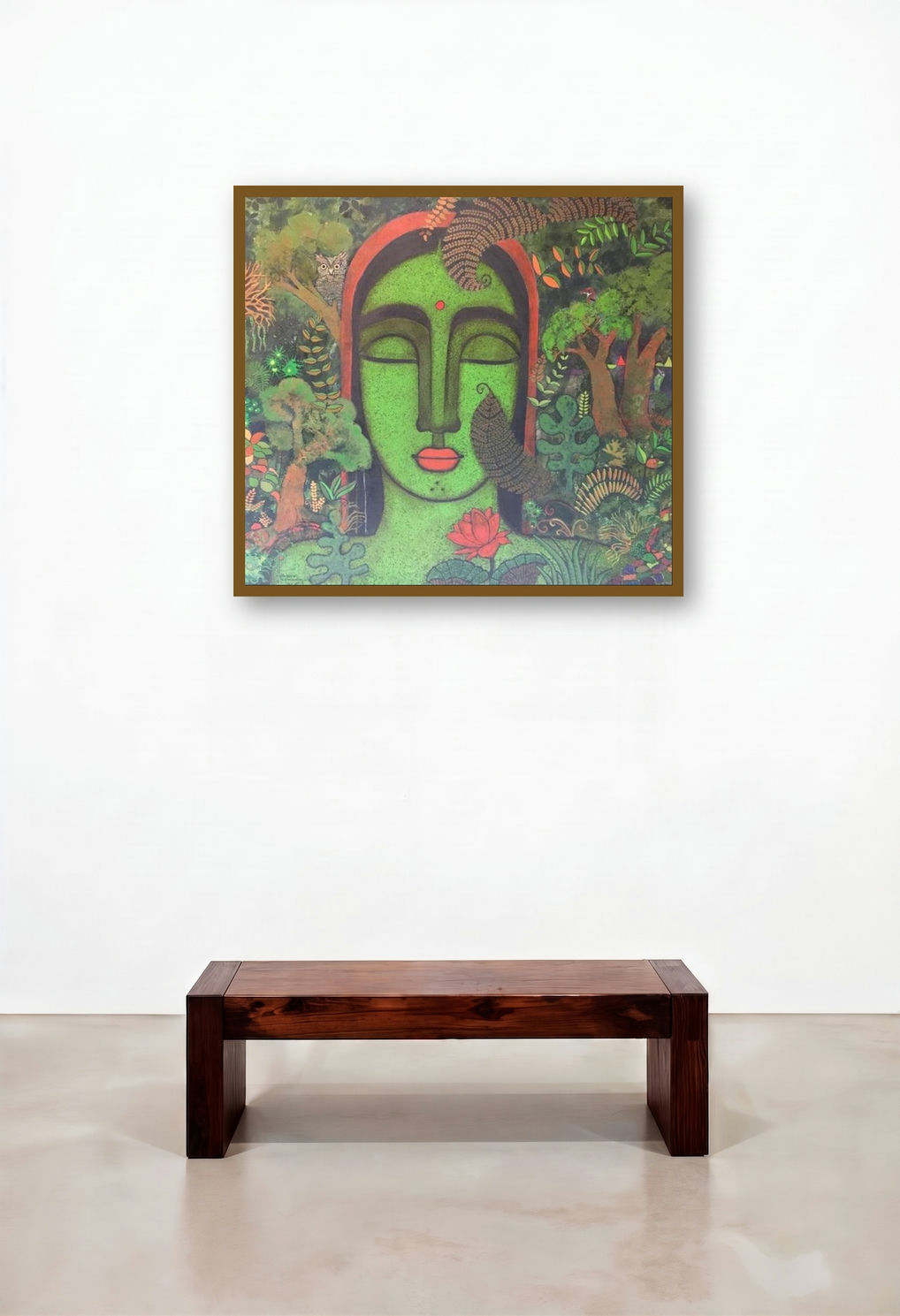 Peace Of Nature 4 (The Green Embrace) by artist Mamta Mondkar displayed in a Eclectic Study