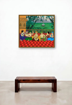 Performers (A Harmony of Sounds) by artist Chetan Katigar displayed in a Luxury Hotel Suite